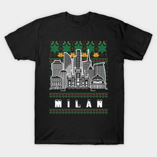 Milan Italy Ugly Christmas T-Shirt